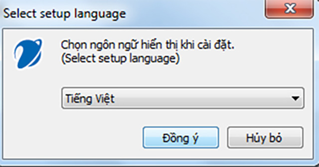 Chọn ngôn ngữ và đồng ý